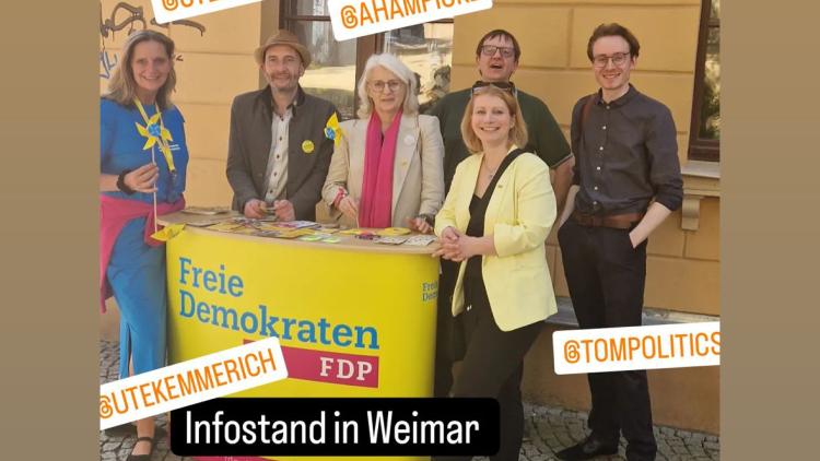 Infostand der FDP Weimar am 01.Mai 2024