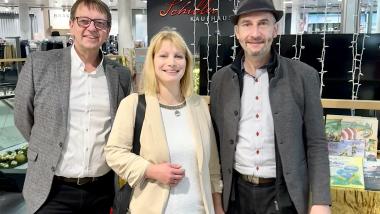 Buchhändler Steffen Knabe, Jörg Fuhrmann und Lisa Barbara Klaus